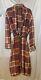Vtg 30's Beacon Blanket BathRobe Cozy Soft Maroon Plaid L/XL UNISEX