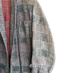Vtg 30's Beacon Blanket BathRobe Cozy Soft Plaid Multicolor L UNISEX