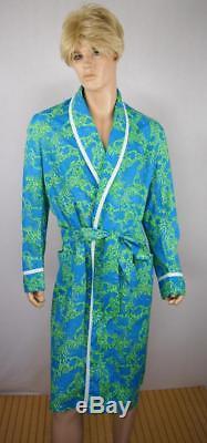 Vtg 70s LiLLY PuLitZeR Men's Rooster Cock Patterned ReTrO Beach Bath Robe M L XL