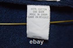 Vtg CHRISTIAN DIOR Bath Robe Thick Cotton Terry Tie Belt Pockets MENS O/S Blue