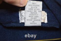 Vtg CHRISTIAN DIOR Bath Robe Thick Cotton Terry Tie Belt Pockets MENS O/S Blue