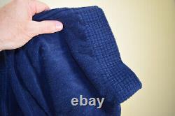 Vtg CHRISTIAN DIOR Bath Robe Thick Cotton Terry Tie Belt Pockets MENS O/S Blue