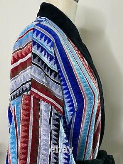 Vtg Christian Dior Monsieur Terry Bath Robe Southwestern Tribal Unisex One Size