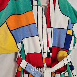Vtg H2O Bathrobe Terrycloth Frank Lloyd Wright Coonley Stained Glass OS RARE