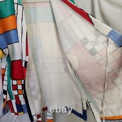 Vtg H2O Bathrobe Terrycloth Frank Lloyd Wright Coonley Stained Glass OS RARE