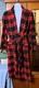 Vtg PENDLETON Red Wool Tartan Belt Bathrobe Dressing Gown Men's Medium