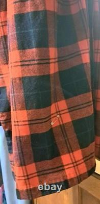 Vtg PENDLETON Red Wool Tartan Belt Bathrobe Dressing Gown Men's Medium