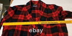 Vtg PENDLETON Red Wool Tartan Belt Bathrobe Dressing Gown Men's Medium