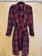 Vtg PENDLETON Red Wool Tartan Plaid Belted Bathrobe Men's Size Medium USA