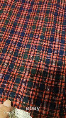 Vtg Pendleton Wool Bath Robe Mens XS, Belt Tie, Blue Red Plaid, Christmas, USA