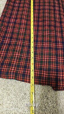 Vtg Pendleton Wool Bath Robe Mens XS, Belt Tie, Blue Red Plaid, Christmas, USA