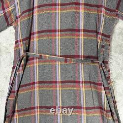 Vtg Yves Saint Laurent Mens Robe YSL Plaid Windowpane House Coat Smoking Jacket