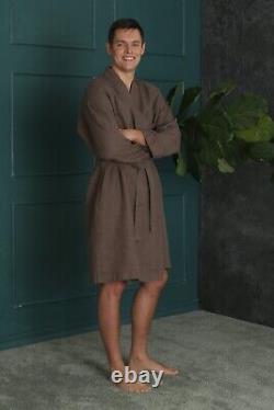 Waffle Weave Linen Men's Bathrobe An Exquisite Gift for Him
