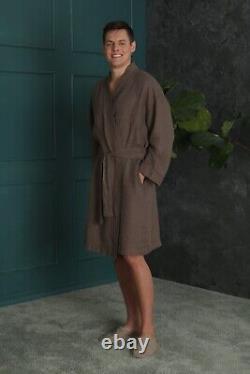 Waffle Weave Linen Men's Bathrobe An Exquisite Gift for Him