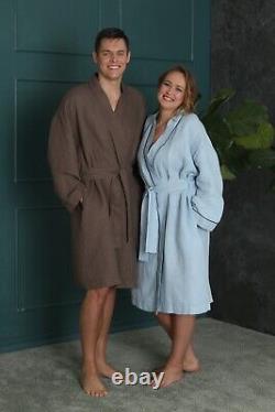 Waffle Weave Linen Men's Bathrobe An Exquisite Gift for Him