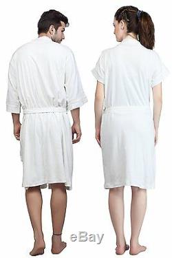 White Color Men Bathrobe Comfort Nightwear Women Robe Shower Home Clothes