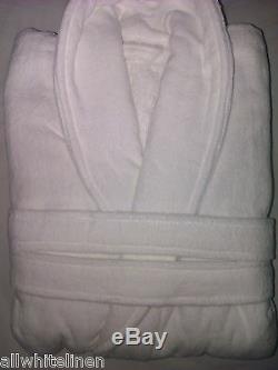 White Hotel Quality Luxury Egyptian Cotton Terry Velour Bathrobe Dressing Gown