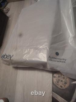 White cotton Barocco trim bathrobe from Versace Home featuring a wrap style XXL