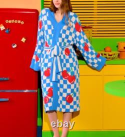 Wiggle Wiggle Cherry Lounge Long Bathrobe Night Fluffy Soft Dressing Gown