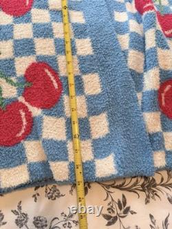 Wiggle Wiggle Cherry Lounge Long Bathrobe Night Fluffy Soft Dressing Gown