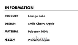 Wiggle Wiggle Smile Cherry Lounge Long Bathrobe Night Fluffy Soft Dressing Gown
