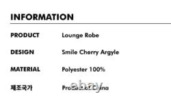 Wiggle Wiggle Smile Cherry Lounge Long Bathrobe Night Fluffy Soft Dressing Gown