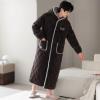 Winter Flannel Plaid Men's Bathrobe 3-layer Hooded Warm Robe Night Gown