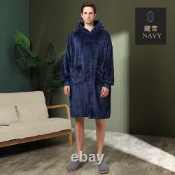 Winter Long Bathrobe Lovers Flannel Robe Bath Sleepwear Couples Robes Gown