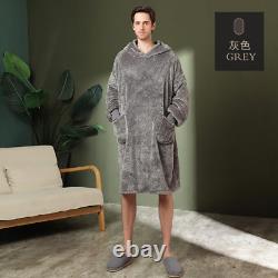 Winter Long Bathrobe Lovers Flannel Robe Bath Sleepwear Couples Robes Gown