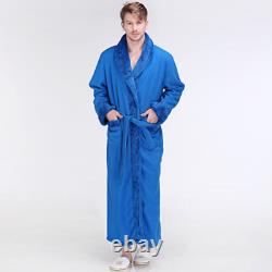 Winter Long Warm Bathrobe Flannel Fur Bath Robe Thermal Dressing Gown Robes