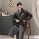 Winter men's bathrobe terry robe three-layer flannel super thick warm nightgown