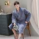 Winter men's bathrobe terry robe three-layer flannel super thick warm nightgown