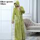 Women Hooded Extra Long Warm Bathrobe Thickening Flannel Kimono Bath Robe Gown