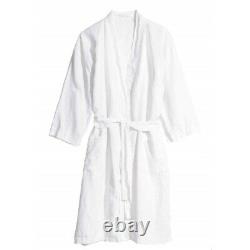 Women Men 100% Linen Yukata Bathrobe Japanese Flax Robe Gown Nightwear Casual
