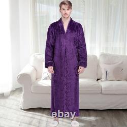 Women Plus Size Warm Flannel Bathrobe Hooded Bath Robe Night Dressing Gown