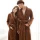 Women Robe Coral Fleece Sleepwear Kimono Bathrobe Gown Couple Sleepwear Flannel