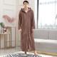 Women Winter Plus Size Flannel Bathrobe Hooded Bath Robe Night Gown Sleepwear
