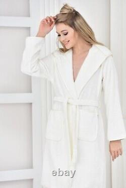 Women's 100% Organic Cotton Bathrobe Cream