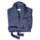 Y-042954 New Frette Velour Cotton Shawl Collar Navy Blue Bathrobe Size L