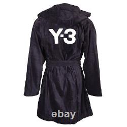 Y-3 Yohji Yamamoto Adidas Men's Embossed Logo Bath Robe Black Size Small HD3307