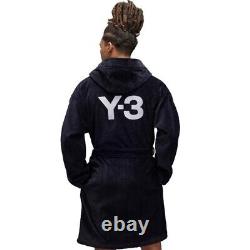 Y-3 Yohji Yamamoto Adidas Men's Embossed Logo Bath Robe Black Size Small HD3307