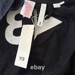 Y-3 Yohji Yamamoto Adidas Men's Embossed Logo Bath Robe Black Size Small HD3307