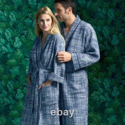 Yves Delorme Leo Large Size Bath Robe In Encre Color