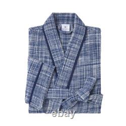 Yves Delorme Leo Large Size Bath Robe In Encre Color