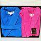 Yves Saint Lauren YSL Pair Bathrobe Blue Pink Gown Coat Cotton 100% Size L, M