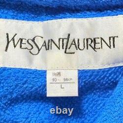 Yves Saint Lauren YSL Pair Bathrobe Blue Pink Gown Coat Cotton 100% Size L, M