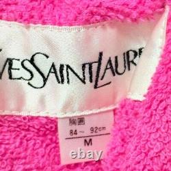 Yves Saint Lauren YSL Pair Bathrobe Blue Pink Gown Coat Cotton 100% Size L, M