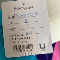 Yves Saint Laurent YSL Bathrobe Robe Dressing Gown Blue Size L Near mint